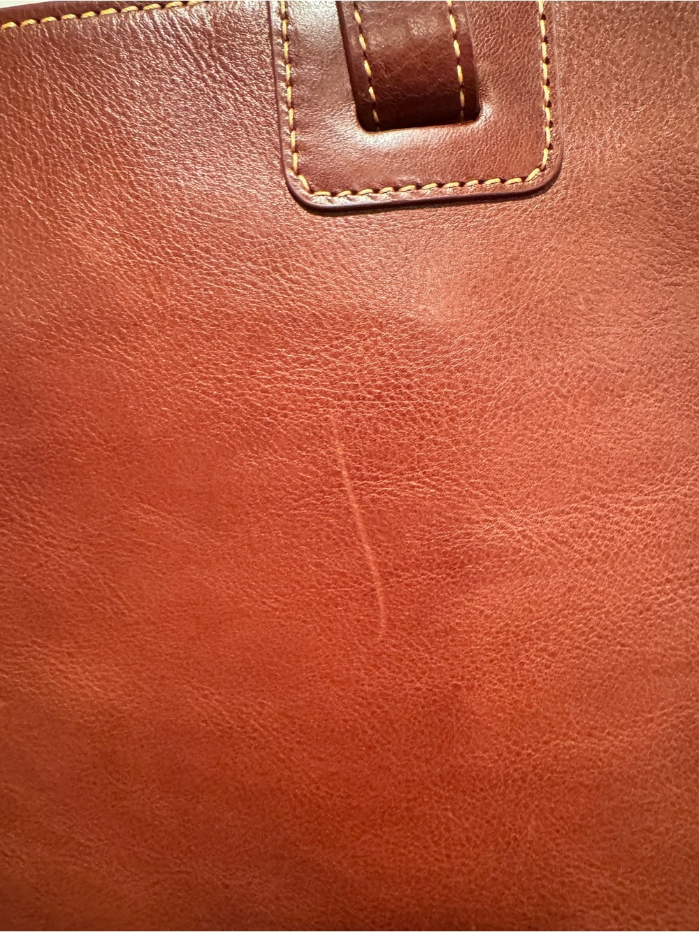 Dooney & Bourke Extra Large Florentine Leather Suzette Tote in Chestnut - Picture 9 of 14